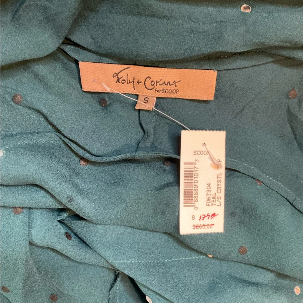 Foley + Corinna Surplice Draped Crystal Top Size Small - Picture 3 of 7